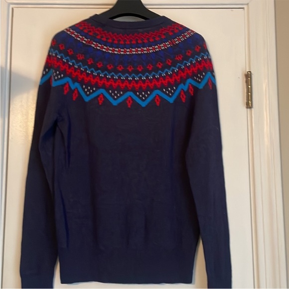 Merona navy blue and red long sleeve soft crewneck sweater - Picture 8 of 11
